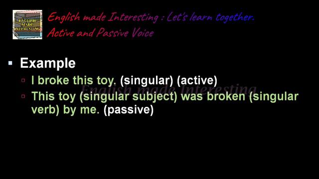 Active and Passive Voice | English made Interesting : Let's learn together смотреть онлайн