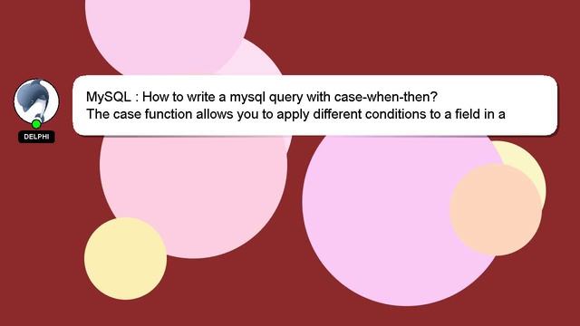 MySQL : How to write a mysql query with case-when-then? смотреть онлайн