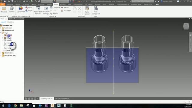 Mirror & Symmetry Constrains VBA API Inventor смотреть онлайн