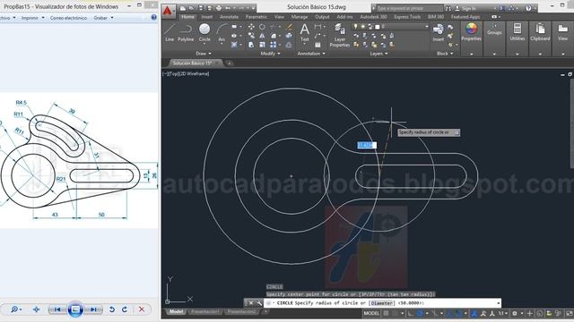 AutoCAD Básico - Solución Ejercicio Propuesto 15 смотреть онлайн
