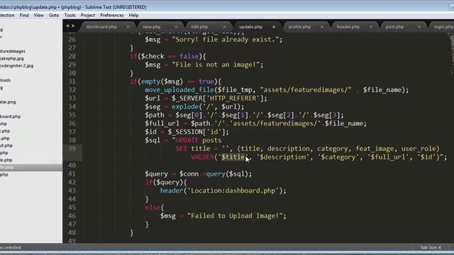 PHP BLOG Application - Updating a BLOG Post Part-10 смотреть онлайн