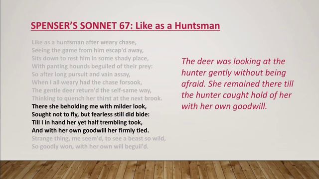SONNET 67 ll Edmund Spenser ll Amoretti ll Like as a Huntsman смотреть онлайн