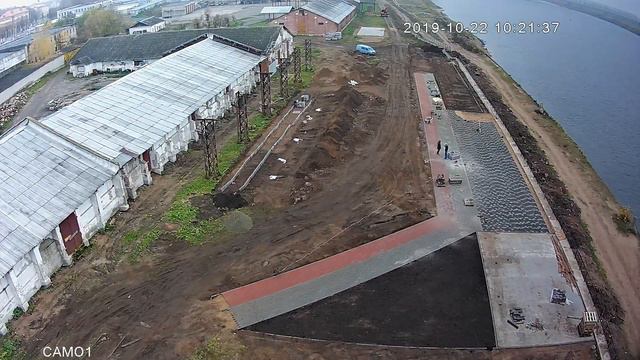 09.11.2019 Строительство набережной в Советске Тильзите камера 2 смотреть онлайн