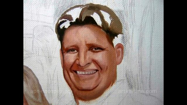 Рисование картины маслом на холсте. смотреть онлайн