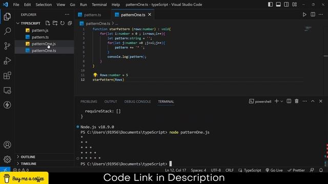Print Star Pattern in TypeScript смотреть онлайн
