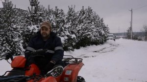 Чистим снег квадроциклом CFMOTO 500