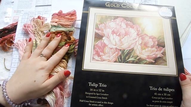 Сравниваем Оригинальный 35175 Dimensions Tulip Trio и набор по перенабору от Катрусины рукоделки смотреть онлайн