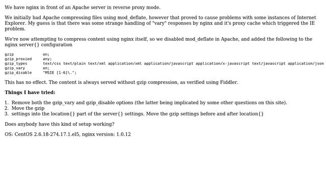 gzip compression doesn't work in nginx reverse proxy setup смотреть онлайн