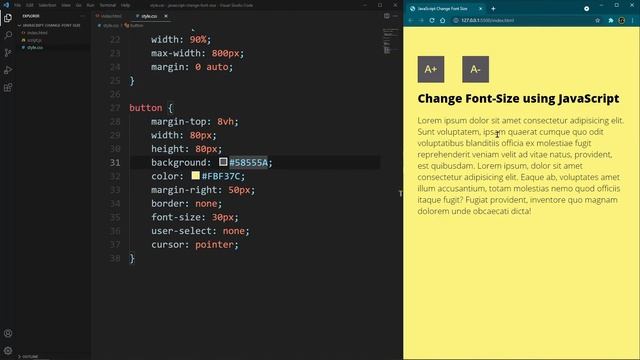 How To Change Font-Size Using JavaScript | Change Font-Size JavaScript смотреть онлайн