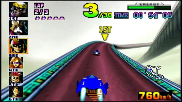 F-Zero X (N64) walkthrough - Red Canyon 2 смотреть онлайн
