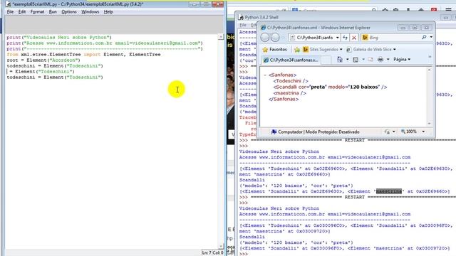 aula 5897 python criando arquivo XML ElementTree append Element смотреть онлайн