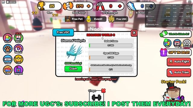 How To Get Diamond Valkyrie in Tug of War Simulator (ROBLOX FREE LIMITED UGC ITEMS) смотреть онлайн