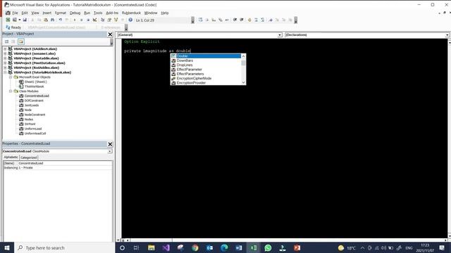 Direct stiffness matrix with Excel VBA Part2 смотреть онлайн