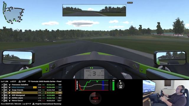 iRacing Formula 1600 Rookie Fixed - VIR North - 2023 Season 2 Week 2 смотреть онлайн