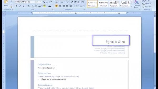 Word 2007: Working with Templates