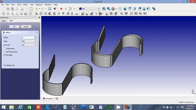 FreeCAD 0.16 Differences between Extrude Offset and Thickness смотреть онлайн