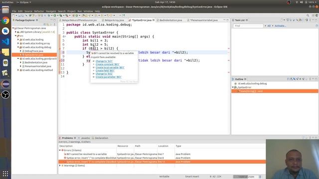 Pemrograman Java: Memperbaiki kesalahan (error) akibat kesalahan sintaks смотреть онлайн