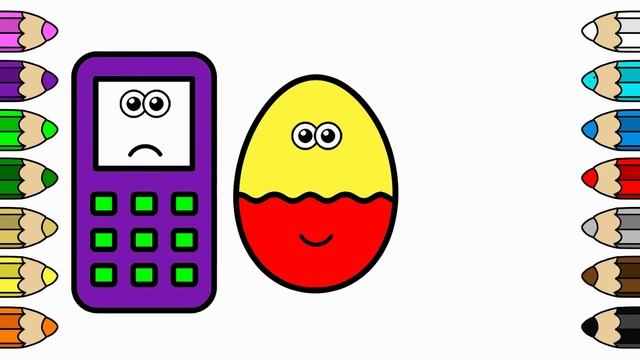 Coloring for Baby with Crying Phone & Surprise Egg - Colouring Book for Kids смотреть онлайн