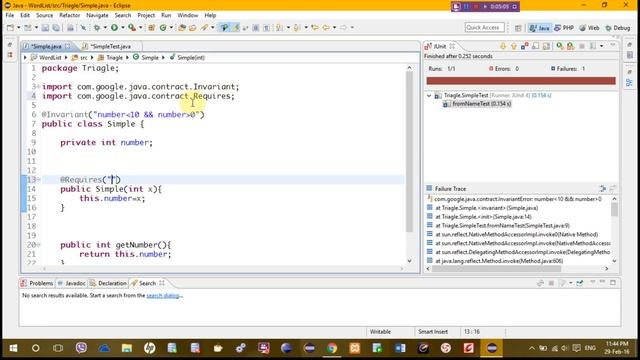 Contracts in Java (invariants, precondition, postcondition). смотреть онлайн