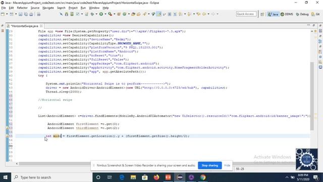 How to Perform Horizontal Swipe/Scroll in Appium | Touch Action| Android device смотреть онлайн