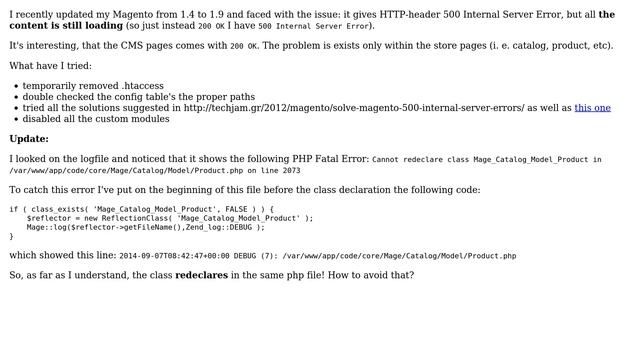 Magento: 500 Internal Server Error in store page смотреть онлайн