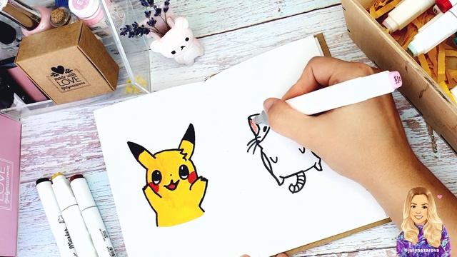 Как Нарисовать Кота Простые Рисунки Заполняем Скетчбук КОТЕНОК В Стиле Каваии смотреть онлайн