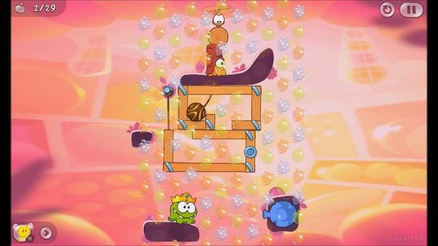 Cut the Rope 2 - Level 142 (3 stars, 29 fruits, don't use Roto's help) смотреть онлайн