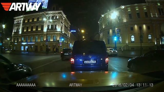Видеорегистратор Artway AV-390 (ночная съемка) смотреть онлайн