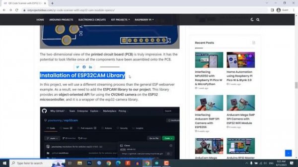 ESP32 CAM based Object Detection & Identification System with OpenCV
