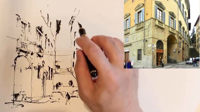 Let the invisible hand paint for you / Urban Watercolor Sketch / Ink and Watercolor смотреть онлайн