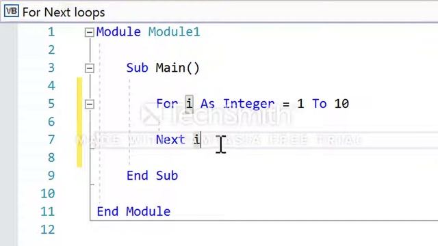 For To Next loops in Visual Basic смотреть онлайн
