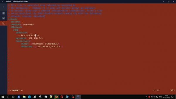 Статический IP-адрес в netplan файле | Ubuntu 18.04 LTS Server Edition
