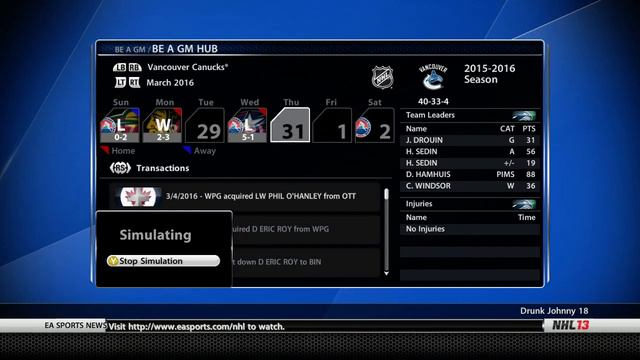 NHL 13: GM Mode Commentary - Vancouver ep. 30 "Can We Make It? смотреть онлайн