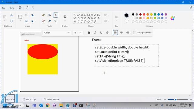 Java AWT - 1 (Frame, Component, Graphics Shapes with paint( )) смотреть онлайн