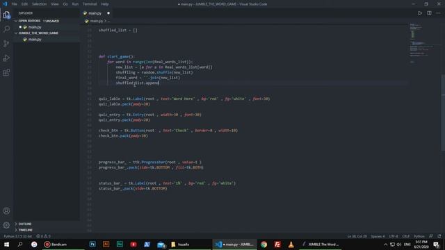 Jumble The word Game | Python | Tkinter | One Video смотреть онлайн