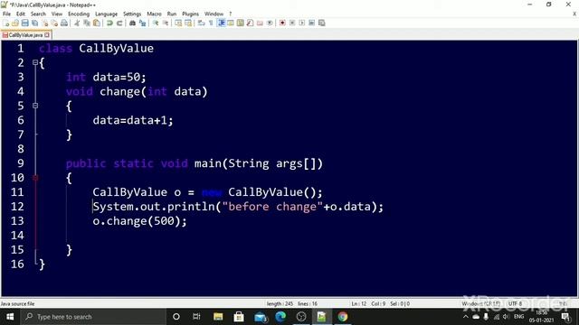 Call By Value in Java смотреть онлайн