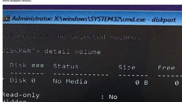 I am trying to recover this hard drive. Attached are my diskpart results for list volume. Has it... смотреть онлайн