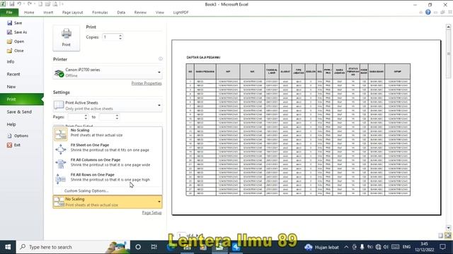 Cara Mudah Print Tabel Excel Full Kertas A4 / F4 Tanpa Terpotong смотреть онлайн