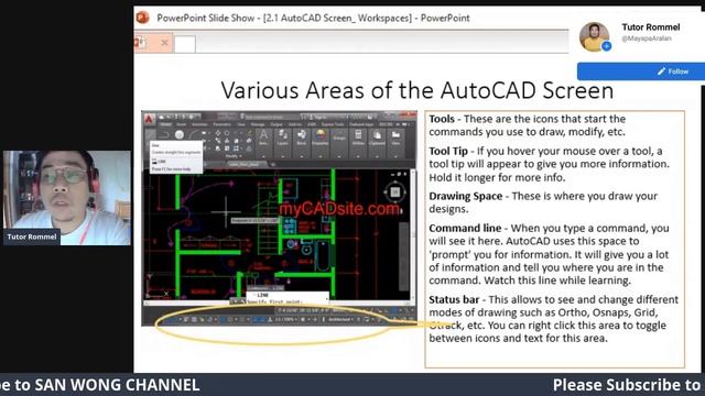 AutoCAD Screen Workspaces Coordinate System X-Y Axis CAD TLE 10 Extended Technical Drafting смотреть онлайн