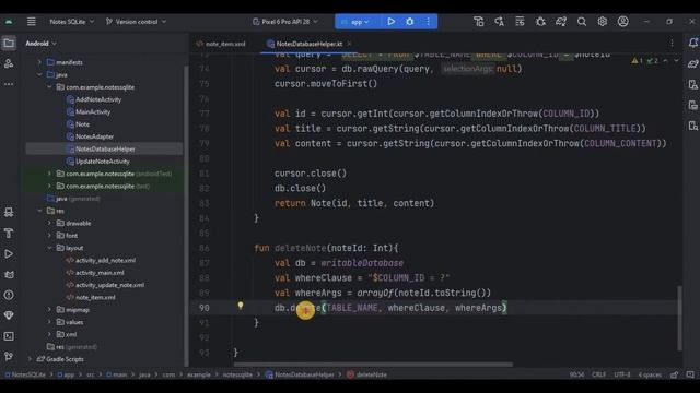 Notes App - Delete Data from SQLite Database in Android Studio using Kotlin | CRUD Part 4 смотреть онлайн