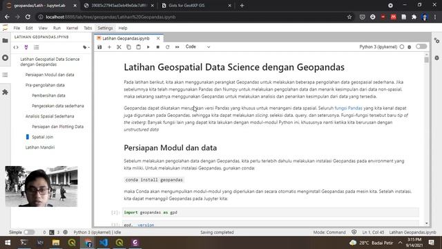 Pemrograman Spasial Minggu 5: Geopandas смотреть онлайн