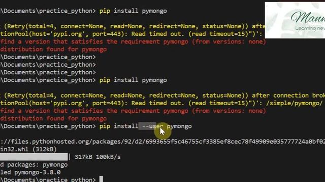 Fix ERROR : Could not find a version that satisfies the requirement pymongo смотреть онлайн