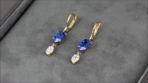 Серьги с сапфирами и бриллиантами