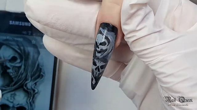 Рисую череп на ногтях смотреть онлайн