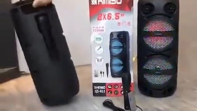 Портативная акустика Kimiso PARTY SPEAKER LED 6.5*2, Караоке Микрофон, микшер, светомузыка смотреть онлайн