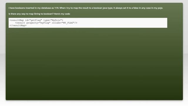 MyBatis: Map String to boolean смотреть онлайн