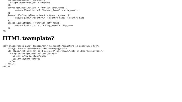 Code Review: Displaying available destinations using Angular.JS смотреть онлайн