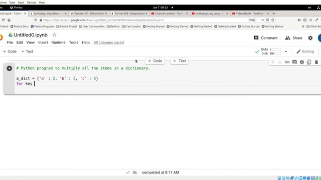 Python program to multiply all the items in a dictionary смотреть онлайн