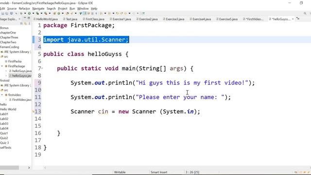 The use of Scanner in JAVA eclipse смотреть онлайн