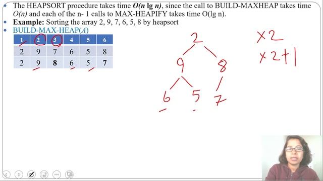 Ch 5.6:Heap Sort | The heapsort algorithm | Example: Sorting the array 2,9,7,6,5,8 by heapsort смотреть онлайн